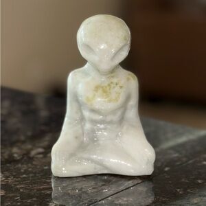 Natural Serpentine Jade Alien Figure